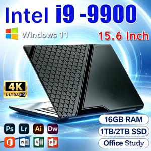 인텔 코어 i9 9900 노트북 윈도우 11 16GB 램 1TB SSD 4K HD 화면 휴대용 슬림 노트북 PC 게이머용 15.6인치 컴퓨터 사무용