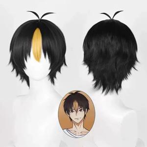 HAIRJOY 합성 헤어 가발 하이큐!! 유 니시노야 코스프레 가발 노야 산 코스프레 가발 로즈 넷