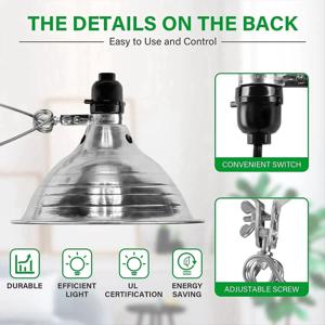 【~ 신제품 FDDT】2개입 클립형 LED 스트립, 5.5인치 알루미늄 반사판, 최대 150W (전구 미포함), 실버, 미국식 플러그