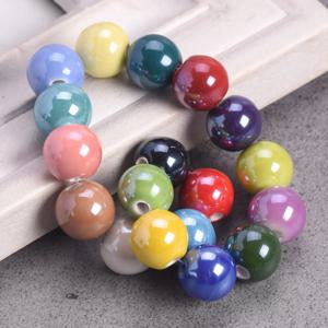 8mm 10mm 12mm 광택 세라믹 루즈 포세린 비즈, 쥬얼리 제작 DIY 팔찌 부자재