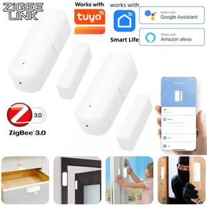 Tuya ZigBee 3.0 도어 윈도우 센서와 함께 작동 스마트 홈 보안 알람 접촉 개방/폐쇄 감지기 음성 제어 홈 어시스턴트