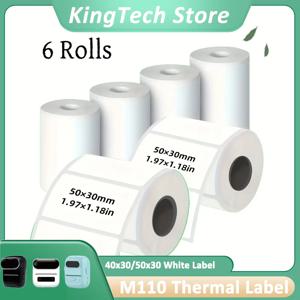6롤 40x30mm 및 50x30mm 포모모 M110/M220용 자가 접착식 열전사 라벨, 바코드, 상업용, 사무용을 위한 강력 접착제