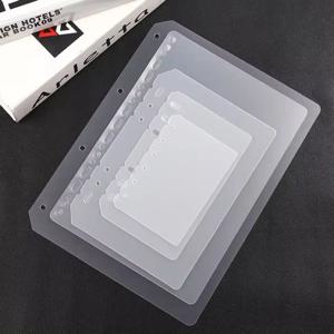 10Pcs A4 A5 A6 A7 노트북 디바이더 문구 액세서리 투명 내부 종이 분리기 무광택 PP 바인더 오거나이저 배플