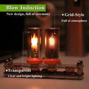 USB 블로우 컨트롤 깜박이는 캔들 라이트 LED 불꽃 필라멘트 무광 투명 유리 무드등 (자동차, 가정, 방, 노트북, PC 장식용)