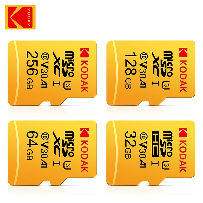 코닥 TF 메모리 카드 32GB 64GB 128GB 어댑터 포함, 고속 TF 카드는 태블릿/카메라/휴대폰/노트북에 적합합니다.