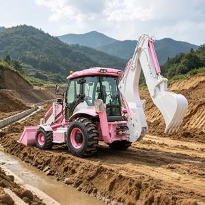 강력한 4x4 디젤 백호로더, 텔레스코픽 암 장착으로 깊은 트렌칭 작업 가능 4x4 백호로더