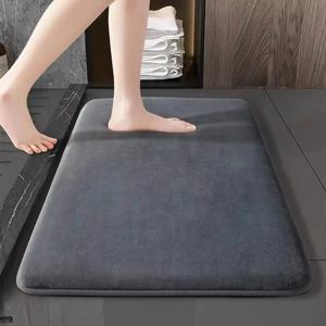 논슬립 욕실 매트 초흡수성 코랄 벨벳 바닥 매트 미끄럼 방지 러그 (욕실, 현관, 샤워실, 화장실 바닥용) 그레이 홈데코