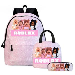 3 개/대 게임 Roblox 주변기기 만화 애니메이션 학교 가방 점심 가방 연필 케이스 세트 학생 배낭 생일 선물
