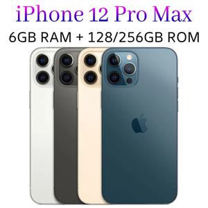 아이폰 12 프로 맥스, 잠금 해제된 상태, 6.7인치 슈퍼 레티나 OLED 디스플레이, A14 칩, 페이스 ID, 5G 스마트폰, 128GB/256GB, 중고 휴대폰.