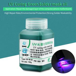 100g 그린 오일 UV 솔더 마스크 잉크 PCB SMD 회로 기판 솔더 용접 플럭스 용 부식성 아크 솔더 페이스트 플럭스 방지