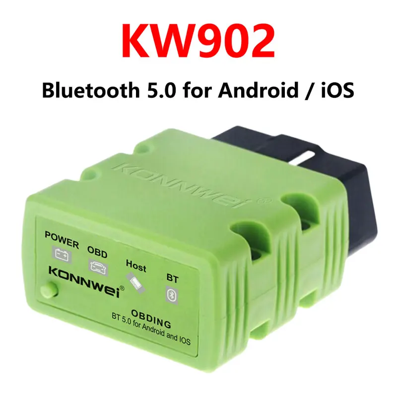KONNWEI ELM327 V1.5 OBD2 스캐너, 블루투스 5.0, KW902 차량 진단 도구, ELM 327 V 1 5 OBD 2, 안드로이드 및 iOS용 자동차 코드 리더.