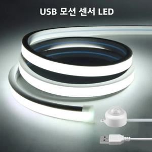 USB COB 네온 LED 스트립 조명, PIR 모션 센서 IP65 방수, 3000K/4000K/6000K, 계단 및 침실용 지연 시간 조절 가능