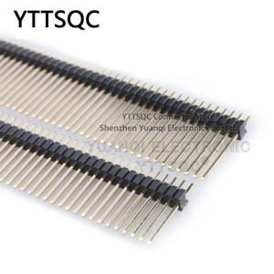 10개 1.27mm 롱 핀 L11/12/14mm 0.05인치 직선형 단일/이중 행 골드 PCB 남성 핀 헤더 스트립 점퍼 1x40p 1x50p 2x50p
