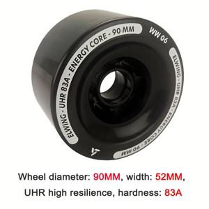 스케이트보드 휠, 내마모성 PU 대형 휠, 롱보드/크루저/전동보드 휠, 화이트&블랙 80mm/블루90mm