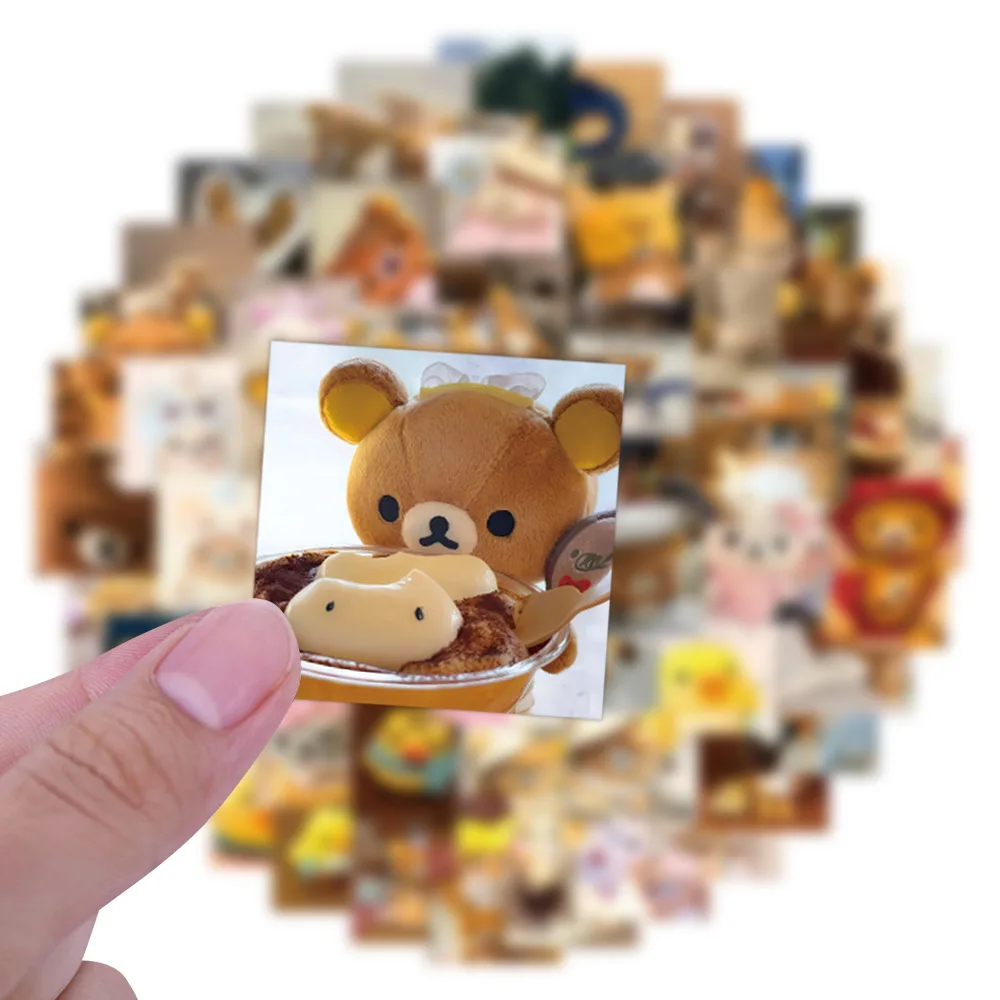 75PCS 리락쿠마 스티커 그래피티 스티커 DIY 다이어리 폰 케이스 수제 스크랩북 미적 스티커