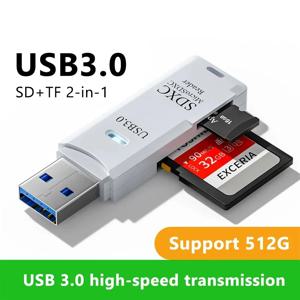 2-in-1 USB3.0/2.0 카드 리더기 다기능 마이크로 SD TF 메모리 카드 리더기 PC 노트북용 USB 플래시 드라이브 카드 리더 어댑터