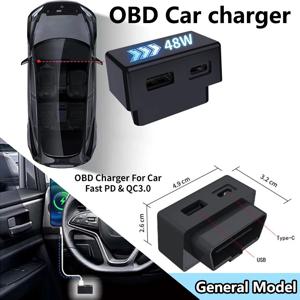 테슬라 모델 3 Y X S용 차량 OBD 고속 충전기, 휴대폰 충전 OBD2 분배기 충전 어댑터 액세서리, 범용 모델