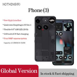 글로벌 버전 Nothing Phone (3) 5G 스마트폰 퀄컴 스냅드래곤 8S Gen 4 65W 충전 NFC 6.67인치 120Hz AMOLED 50MP 카메라