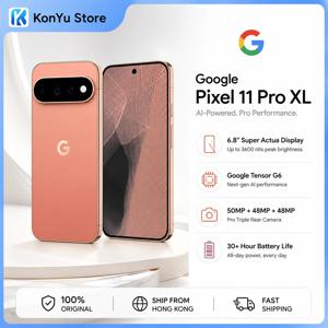오리지널 구글 픽셀 11 프로 XL 5G 폰 텐서 G6 6.8인치 슈퍼 액추아 디스플레이 최대 16GB 램 256GB/512GB/1TB 안드로이드 17