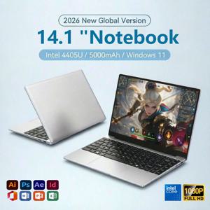 LENO 신형 초슬림 노트북, 14.1인치, 16GB RAM, 2TB SSD, 인텔 4405U 프로세서, 게이밍용, 1920x1080 해상도, 사무 및 학습용, 윈도우 운영체제.