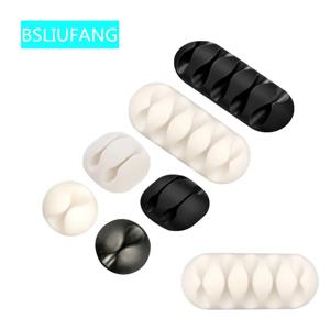 실리콘 USB 케이블 주최자 케이블 와인 더 데스크탑 깔끔한 관리 클립 마우스 헤드폰 와이어 주최자 용 케이블 홀더