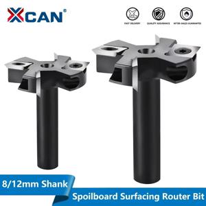 XCAN 밀링 커터, 4날 스포일보드 평면 가공용 라우터 비트, 8mm/12mm 샹크, 목재 평삭용 비트, 카바이드 인서트, 판재 평탄화용 비트