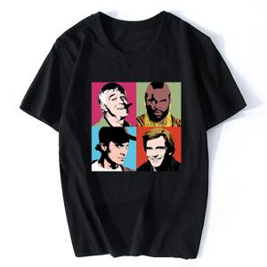 A-Warhol 팀 T 셔츠 Warhol A 팀 세리에 시리즈 Portraid 패러디 그래픽 티셔츠 Funny Retro Mashup Tv Tops Camisetas