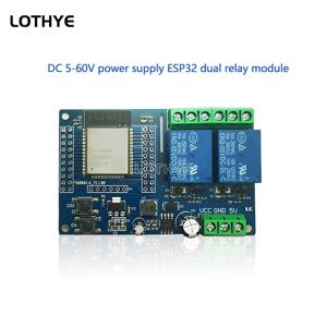ESP32 듀얼 채널 Wifi 블루투스 릴레이 모듈 보조 개발 보드 DC5-60V 전원 공급 장치