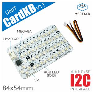 M5Stack 공식 CardKB v1.1 ATMega8A MCU, I2C, RGB LED, 프로그래밍 가능, UIFlow(MEGA8A)용 미니 50키 QWERTY 키보드 장치