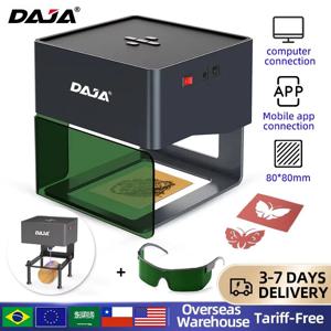 DAJA DJ6 미니 휴대용 레이저 조각기 Diy 블루투스 기계 페인트 개 태그 종이 가죽 나무 플라스틱 로고 CNC 기계