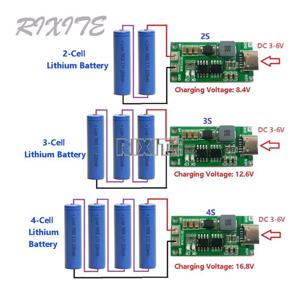 유형 C BMS 2S 3S 4S 1A 2A 4A 18650 리튬 배터리 충전기 보드 Li-Po 폴리머 전원 은행용 USB C 스텝 업 부스트 모듈