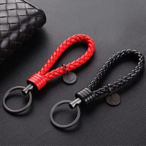 1 PCS PU 가죽 땋은 짠 로프 키 체인 DIY 가방 펜던트 열쇠 고리 홀더 열쇠 고리 남성 여성 선물 쥬얼리에 대한
