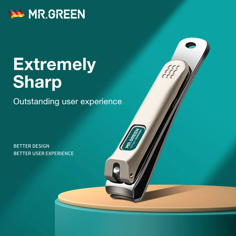 MR.GREEN 스테인리스 스틸 곡선형 날 손톱깎이, 손톱 가위, 매니큐어 도구, 손톱 파일 포함 트리머