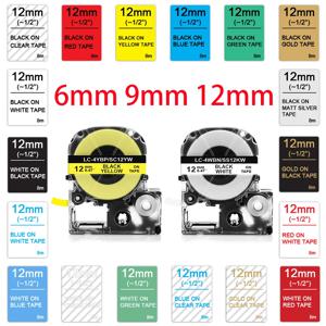 1Pcs SS12KW LC-4WBN 호환 엡손 라벨 테이프 SS9KW SS6KW ST12KW SC12RW SC12YW SC12BW 엡손 LW-300 LW-400 라벨 프린터용