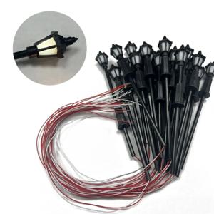 20pcs 모델 가로등 모래 테이블 운동에 대 한 흰색 따뜻한 빛 모델 3V 모델 가로등 현대 등불