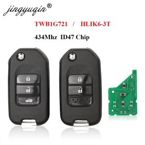 Jingyuqin 2/3BTN 혼다 시빅 어코드 시티 CR-V 재즈 XR-V Vezel HR-V FRV Spirior JADE 433MHz HLIK6-3T / TWB1G721 용 원격 키