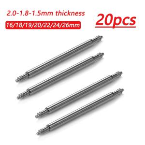 20pcs 시계 밴드 스프링 핀 22mm 20mm 18mm 16mm 19mm 24mm 26mm 금속 스프링 바 스트랩 링크 핀 수리 도구 1.5mm 1.8mm 2.0mm