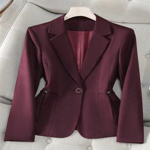 여성 블레이저 2025 신상 푸시아 살구색 블랙 긴팔 싱글 버튼 수트 여성 정장 재킷 코트 여성 아우터웨어 4XL