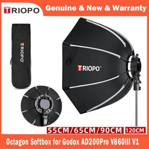 TRIOPO 55cm 65cm 90cm 120cm Foldable Octagon Softbox 접이식 삼각대 그립 55cm 65cm 90cm 120cm, 삼각대, 고독스 V860III V1 AD200Pro Yongnuo 스피드라이트 플래시 라이트