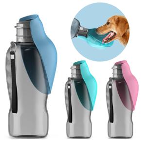 작은 중형 큰 개를위한 800ml 휴대용 개 물병 야외 여행 마시는 그릇 강아지 고양이 피더 애완 동물 래브라도 액세서리