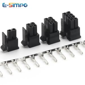10Set Micro-Fit MX3.0 이중 행 수 플러그 하우징 + 암 터미널 2P 4P 6P 8P - 24Pin 미니 5557/43025 수 쉘 커넥터