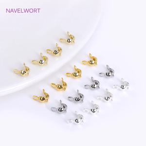 18K 골드 도금 황동 3.6mm 더블 컵 비드 팁 2 개의 반지, 쥬얼리 용 칼로 페트 비즈 결과 만들기 DIY 액세서리