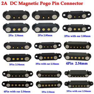 1-10sets 2A DC 마그네틱 포고 핀 커넥터 2Pin 3Pin 4Pin 5Pin Pogopin Male Female 스프링로드 DC 전원 소켓 2P 3P 4P 5P