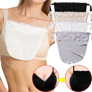 여성용 미끄럼 방지 버클 속옷 얇은 스타일 Traceless 원피스 레이스 닦아 보이지 않는 브래지어 커버 가슴 v 넥 내부 가슴 조각