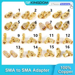 2PCS SMA-SMA 어댑터 SMA 남성 여성-남성 여성 RP SMA 스트레이트 3 웨이 직각 90 135 학위 RF 커넥터 안테나