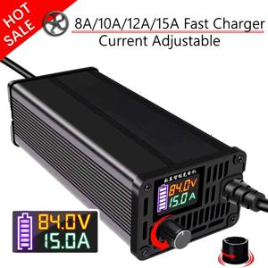10A 15A 24V 48V 58.4V 72V 60V 84V 리튬 이온 Lifepo4 리튬 배터리 충전기 Curren 조정 13S 54.6V 고속 충전 8S 16S 20S 24S 부품