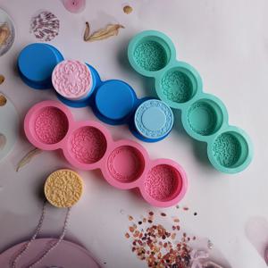 3D 수제 실리콘 비누 금형 4 가지 유형 꽃 비누 만들기 금형 DIY 원형 모양 비누 공예 도구 라운드 Mooncake 금형