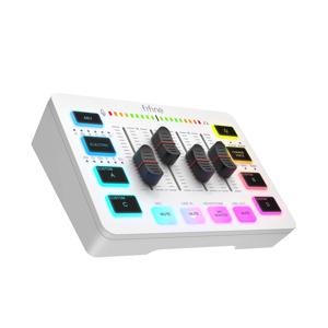 FIFINE 게이밍 USB 믹서(4채널/XLR 마이크 인터페이스/RGB, 게임 팟캐스트 스트리밍용 사운드 믹서) AmpliGame SC3W