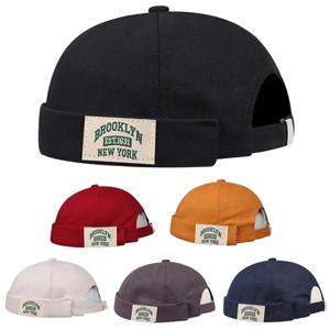 BROOKLYN1631 천 라벨 Brimless Skullies 모자 비니 모자 남자 거리 휴대용 도커 모자 멜론 스킨 캡 힙합 빈티지 모자