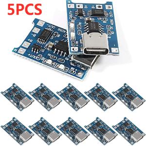 2/5PC Type-C 마이크로 미니 5V1A 18650 TP4056 보호 기능이 있는 리튬 배터리 충전기 모듈 충전 보드 이중 기능 1A 리튬 이온